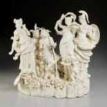 Monumental Italian creamware figural group