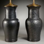 Harlequin pair Designer studio pottery lamps