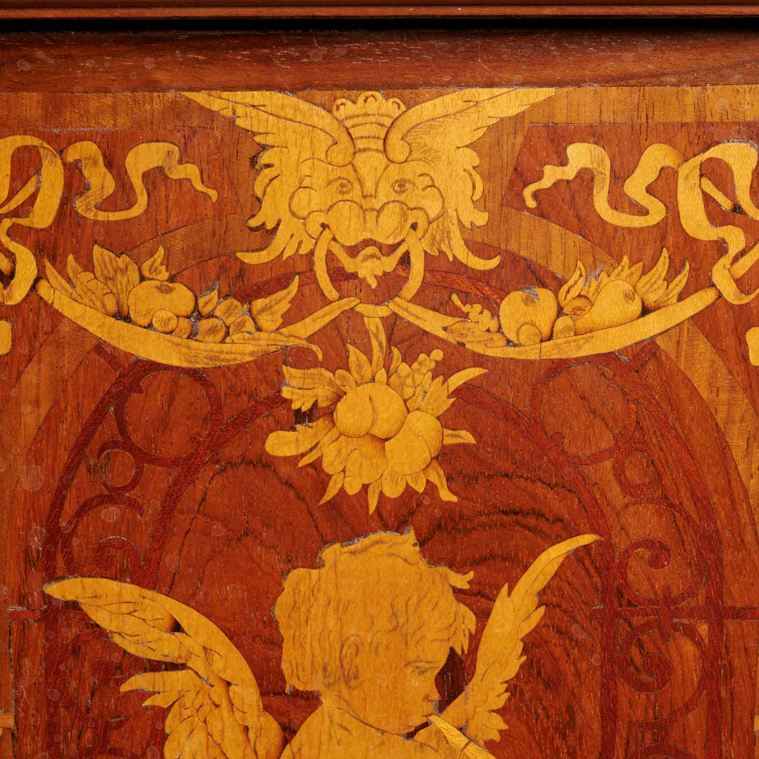 Continental Neoclassic marquetry tabletop cabinet - Image 3 of 8
