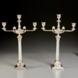 Impressive pair Elkington silverplate candelabra