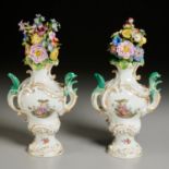 Pair 18th c. Dresden potpourri garnishers