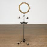 Unusual Empire wrought iron, bronze shaving stand