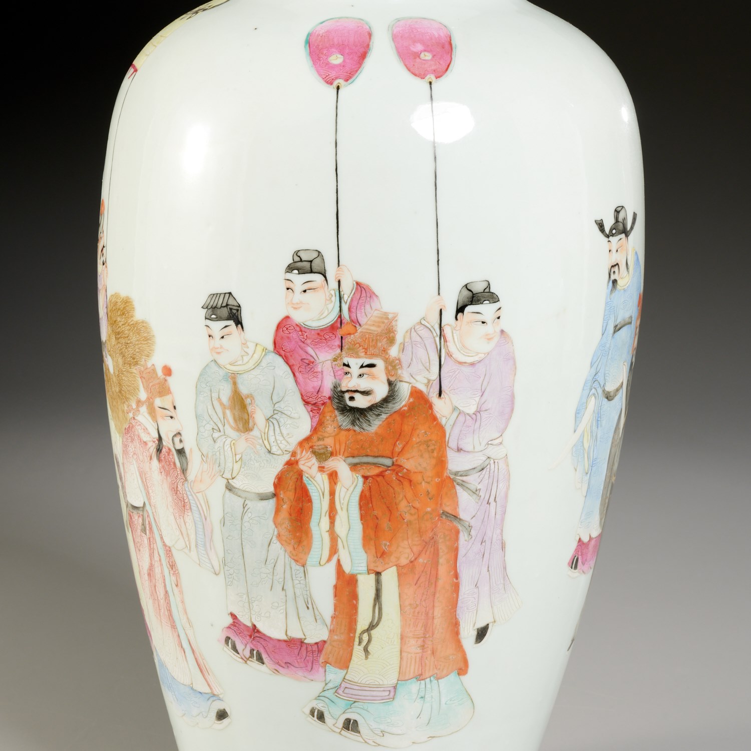 Chinese famille rose 13 Immortals vase - Image 2 of 5