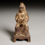 Japanese bronze Karitemo Kannon with baby Buddha