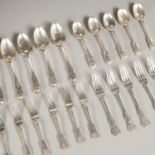 Victorian (23) piece assembled silver flatware set