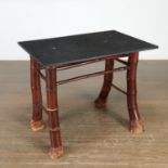 Chic elephant leg bamboo slate top console