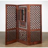 Antique North African hardwood mashrabiya screen
