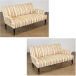 Pair custom settees by Alan Tanksley, New York