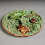 Mafra Palissy ware majolica reptile plate