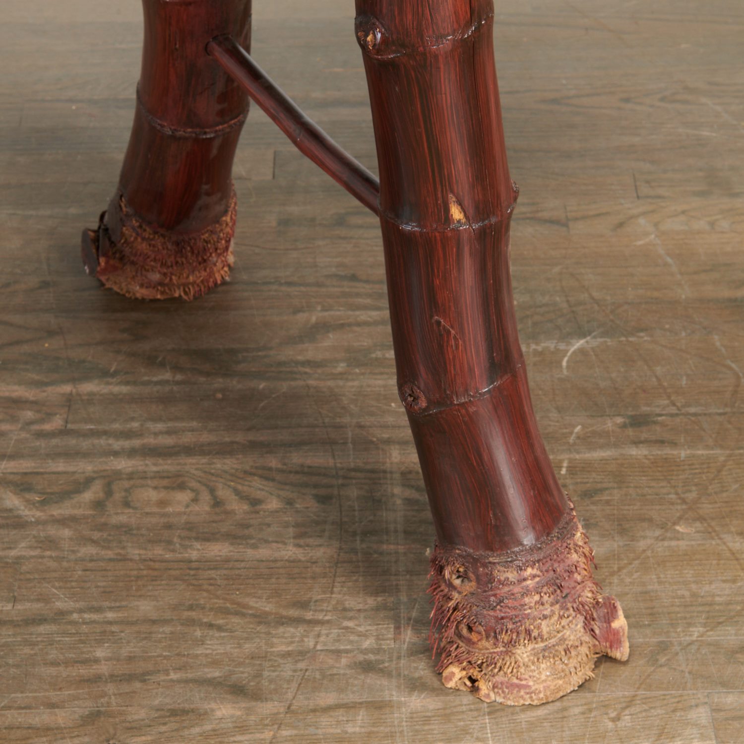Chic elephant leg bamboo slate top console - Image 2 of 5