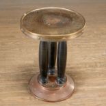 Jugendstil hammered metal occasional table