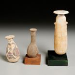 (2) Ancient Greek alabastra & Greco-Roman bottle