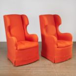 Daniel Romualdez, custom tall wingback chairs