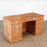 Nice Victorian bamboo-carved pedestal desk