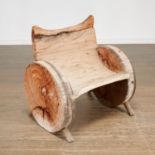 Primitive Modern wood low chair