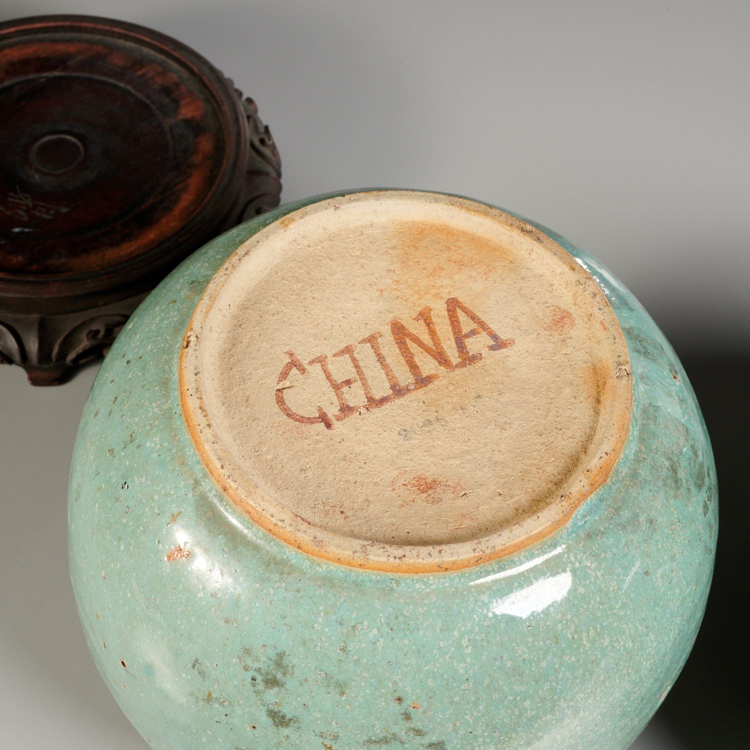 Pair Chinese celadon pottery lidded ginger jars - Image 5 of 5