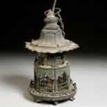 Antique Chinese bronze hanging temple lantern