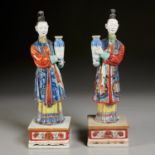 Pair Chinese Export porcelain figures