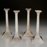 (4) George III silver candlesticks