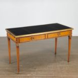 Louis XVI style parquetry inlaid bureau plat