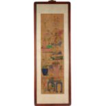 Korean School, silk scroll painting
