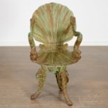 Venetian style carved wood Grotto chair