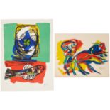 Karel Appel, two color lithographs, 1962/1966