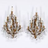 Pair large Regence style gilt bronze sconces