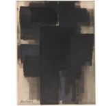 Pierre Soulages, pochoir stencil print, 1956