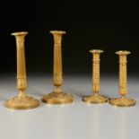 (2) pairs Charles X gilt bronze candlesticks