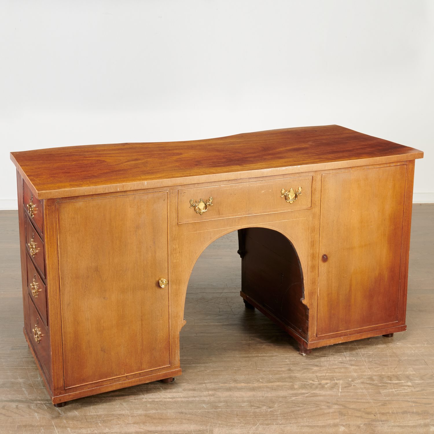 Unusual Regency mahogany tambour door desk - Image 5 of 5