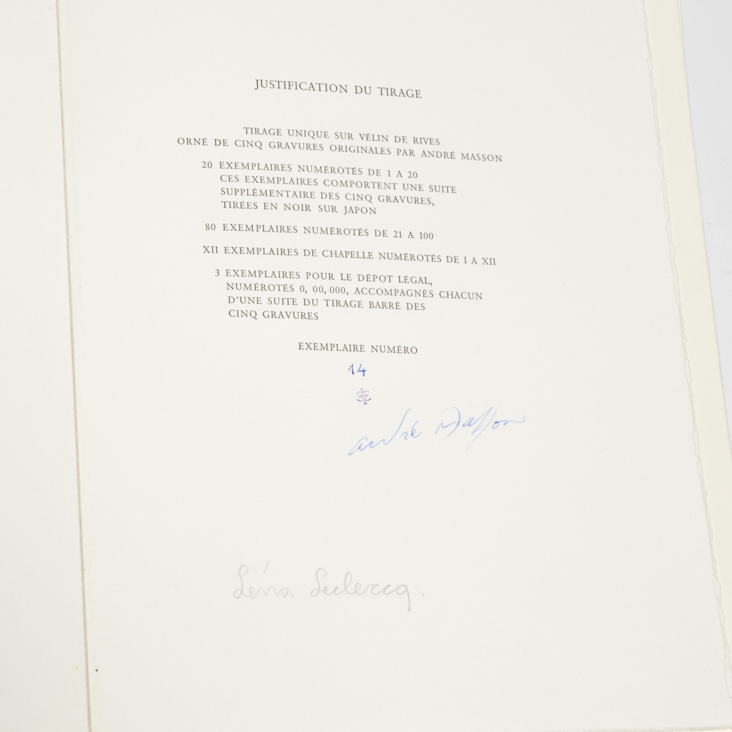 Andre Masson & Lena LeClercq, (2) signed vols - Image 6 of 7