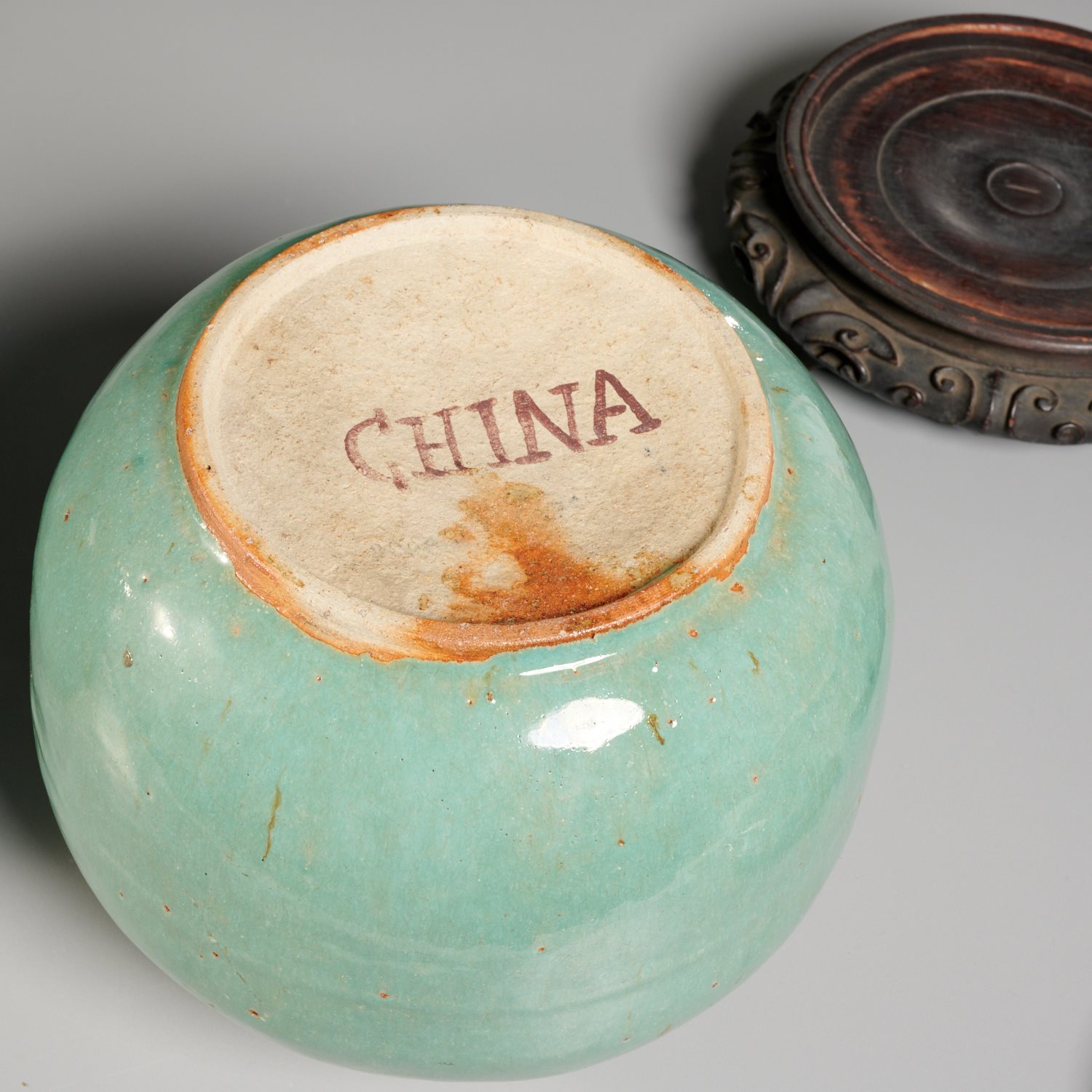 Pair Chinese celadon pottery lidded ginger jars - Image 4 of 5