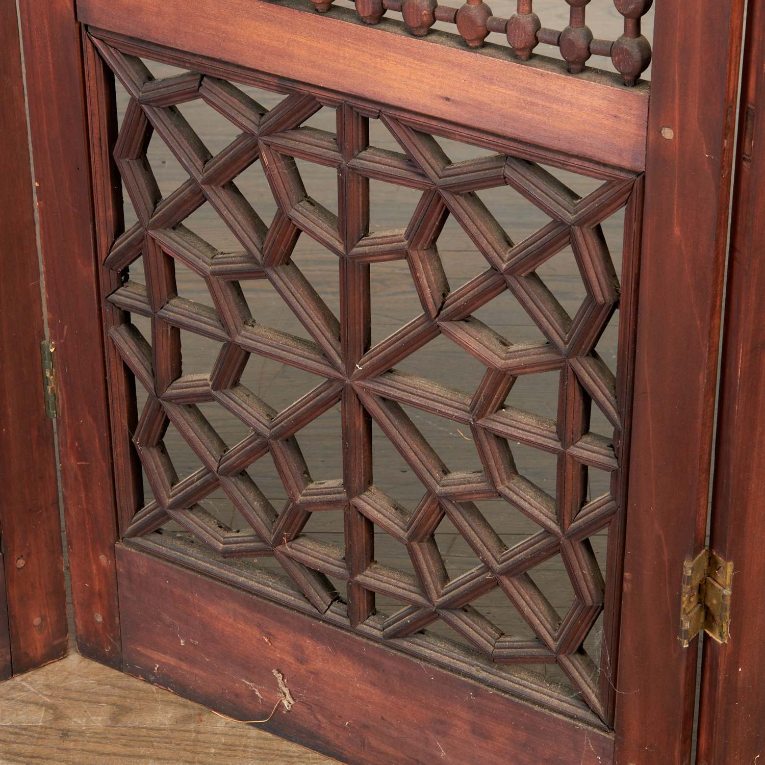 Antique North African hardwood mashrabiya screen - Image 5 of 6