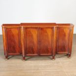 Regency ebony inlaid mahogany sideboard cabinet