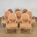 Fine set (8) George III style painted armchairs