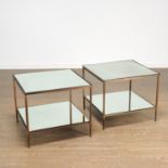 Maison Jansen (attrib.), pair bronze side tables