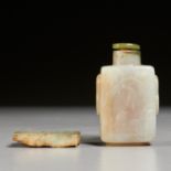 Chinese jade snuff bottle and plaque