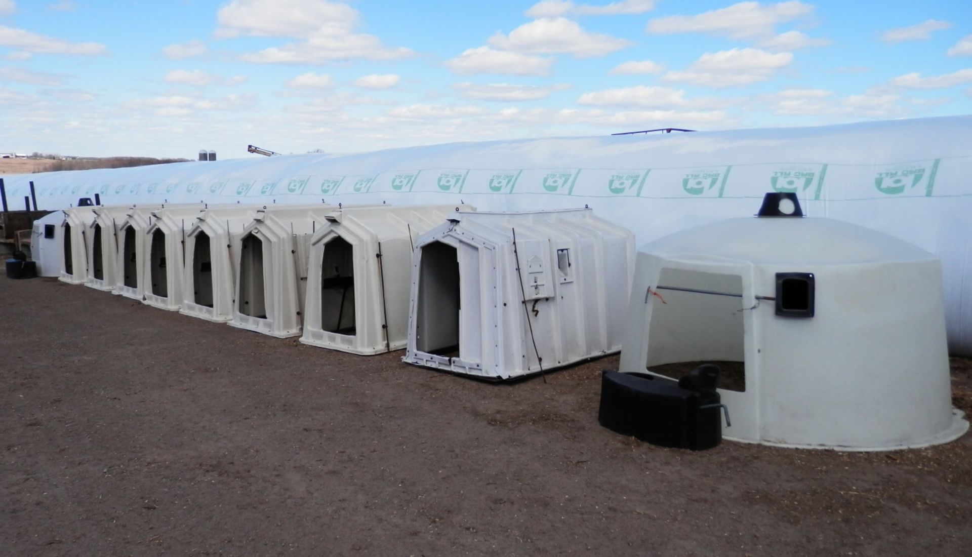 (8) CALF TEL, (2) POLYDOME CALF HUTS (to be sold CHOICE)