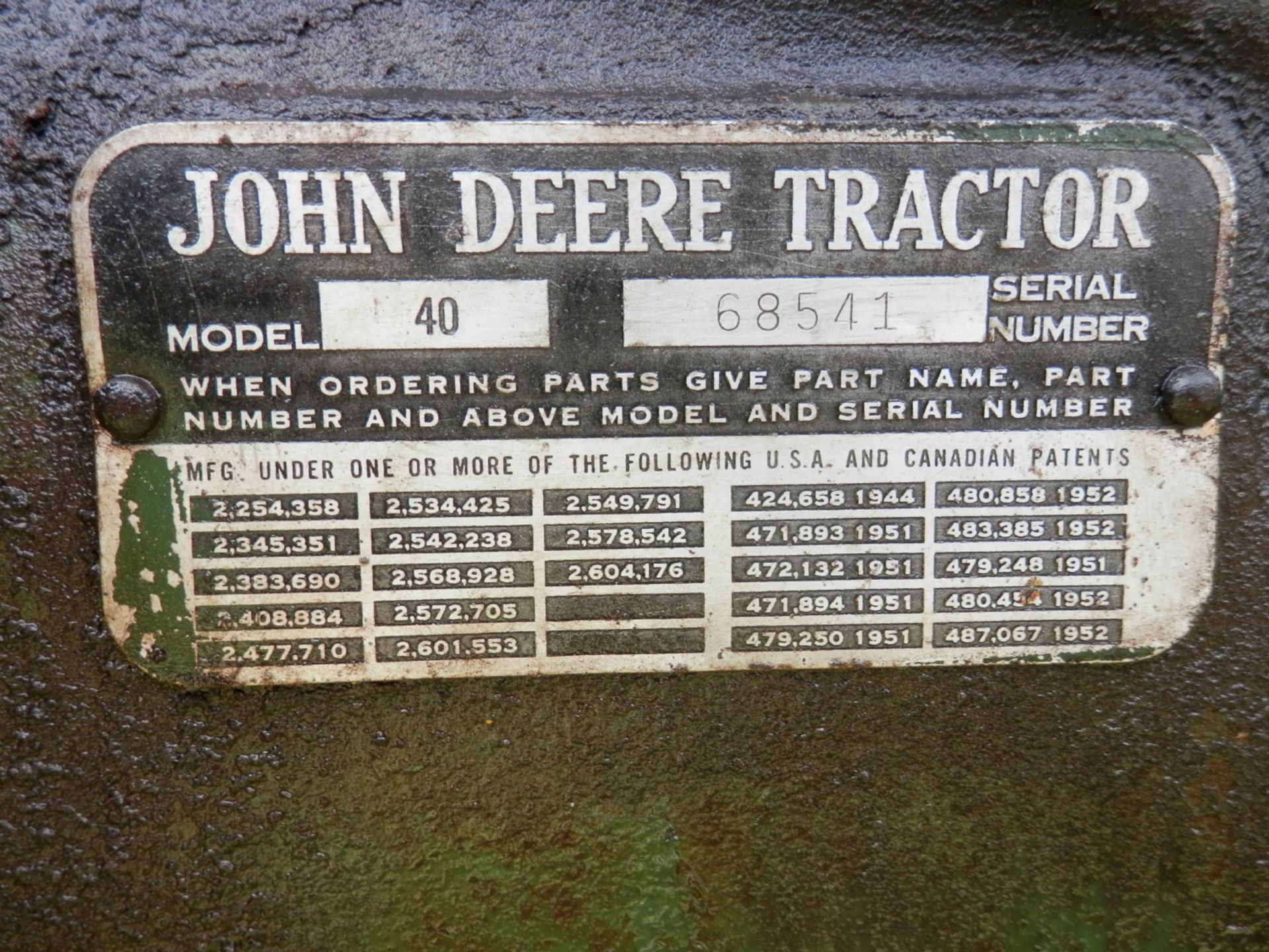 JOHN DEERE 40 w/1 Pc. Rear Wheel Weights - Image 7 of 9