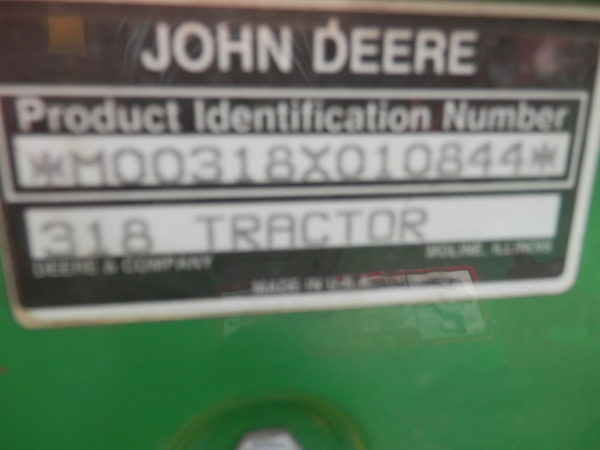 JOHN DEERE 318 GARDEN TRACTOR - Image 6 of 11