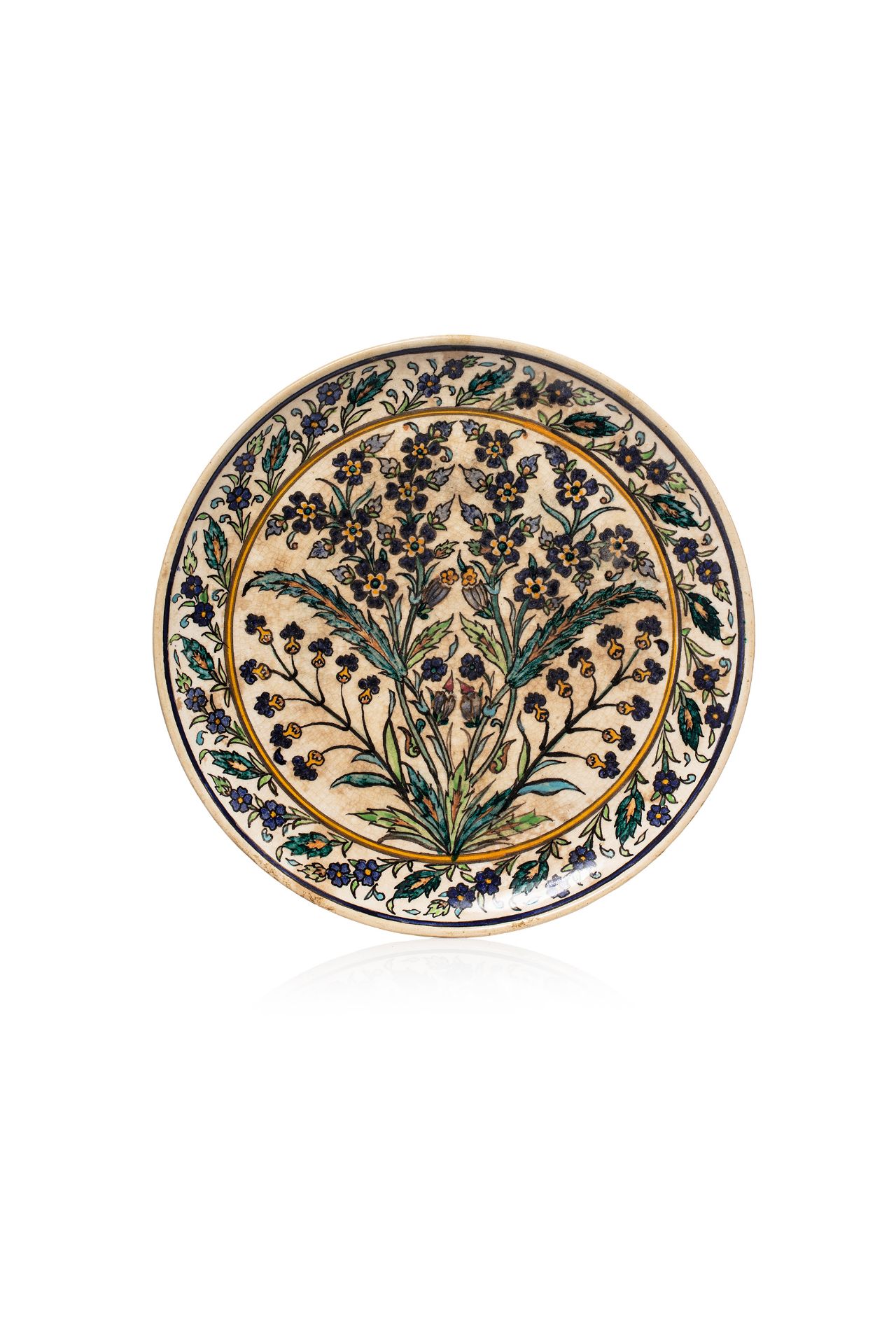 Plat aux fleurs par Mouche CHEMLA (1897-1978) - Tunisie, Chemla et fils, vers 1940 - [...]