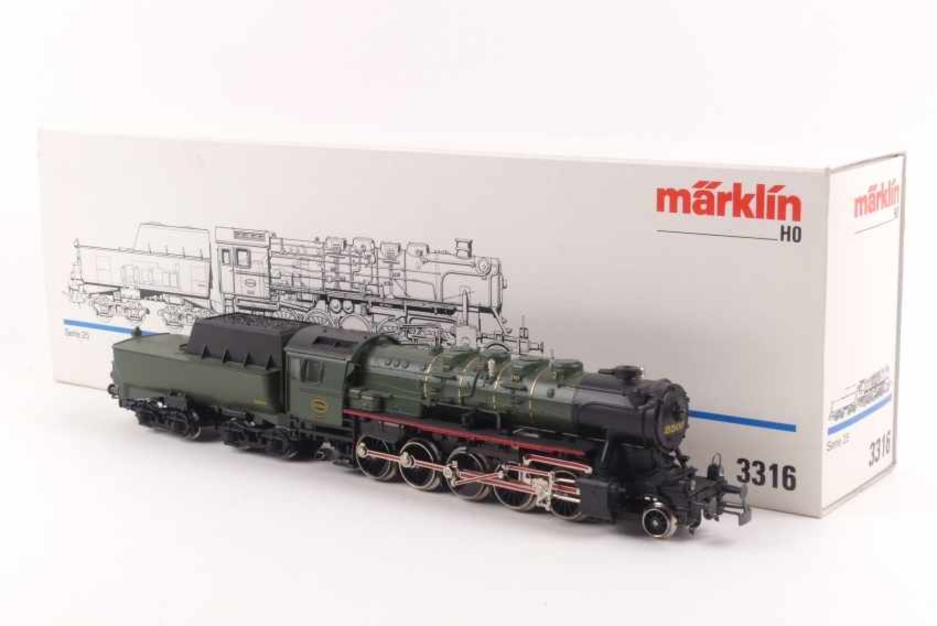 Märklin 3316Märklin 3316, Dampflok "25 004" der SNCB, elektronische Umschaltung, sehr gut