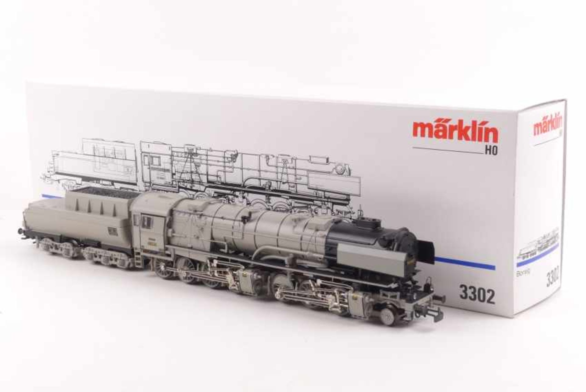 Märklin 3302Märklin 3302, Borsig Mallet-Dampflok "53 0002" der DRG, analog, grau, sehr gut erhalten,