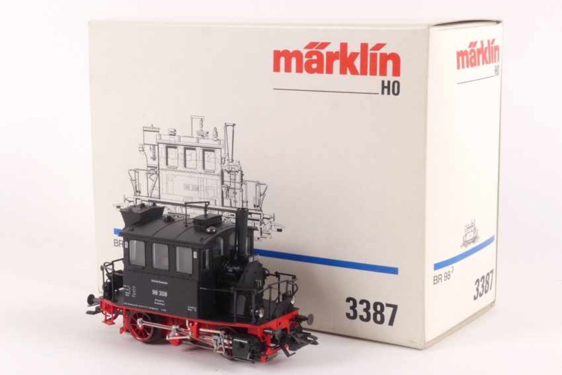 Märklin 3387Märklin 3387, 'Glaskasten', Lokalbahn-Tenderlok "98 308" der Bundesbahn, analog,