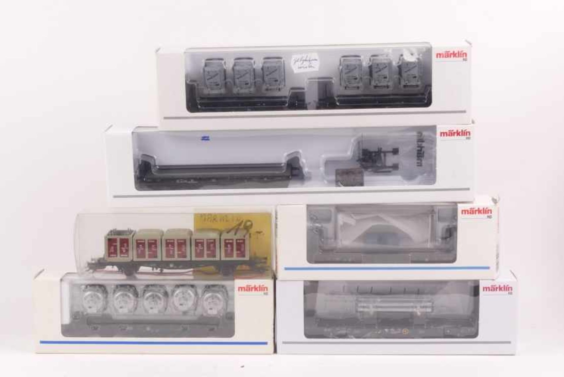 Märklin sechs GüterwagenMärklin, sechs Güterwagen, 00778-09, 4853, 48945, 48681(PMS 60-11,