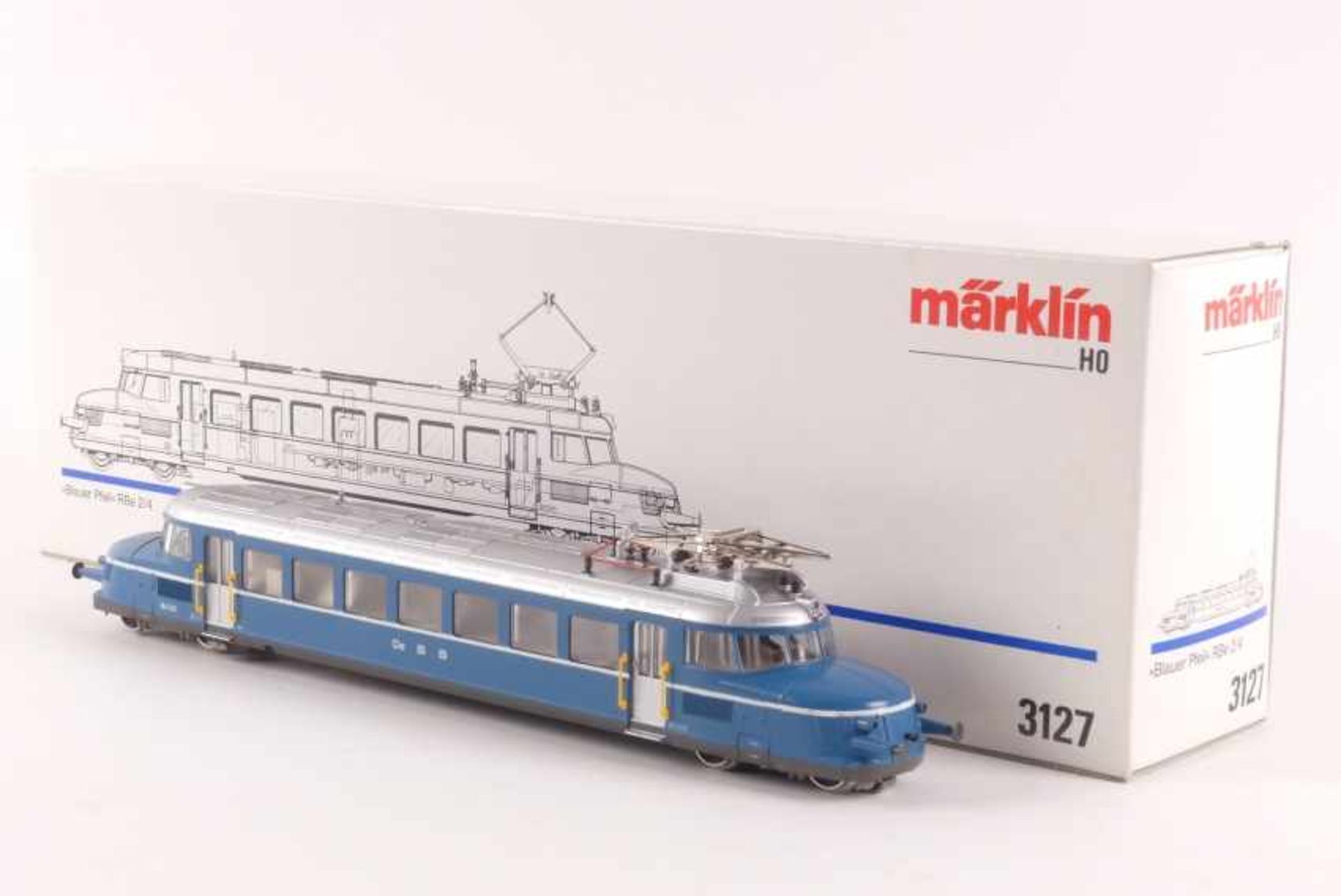 Märklin 3127Märklin 3127, 'Blauer Pfeil', Elektrotriebwagen "RBe 2/2 202" der OeBB, elektronische