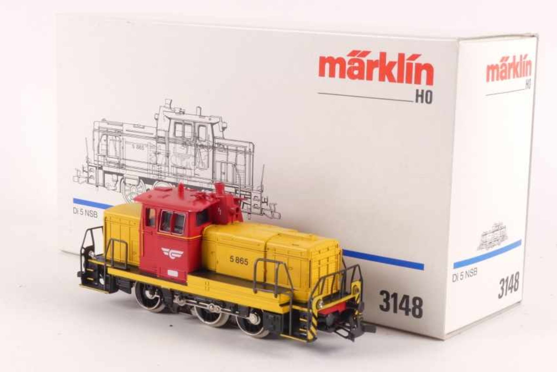 Märklin 3148Märklin 3148, Diesellok "5 865" der NSB, analog, aufgesetzte Signalhörner, sehr gut