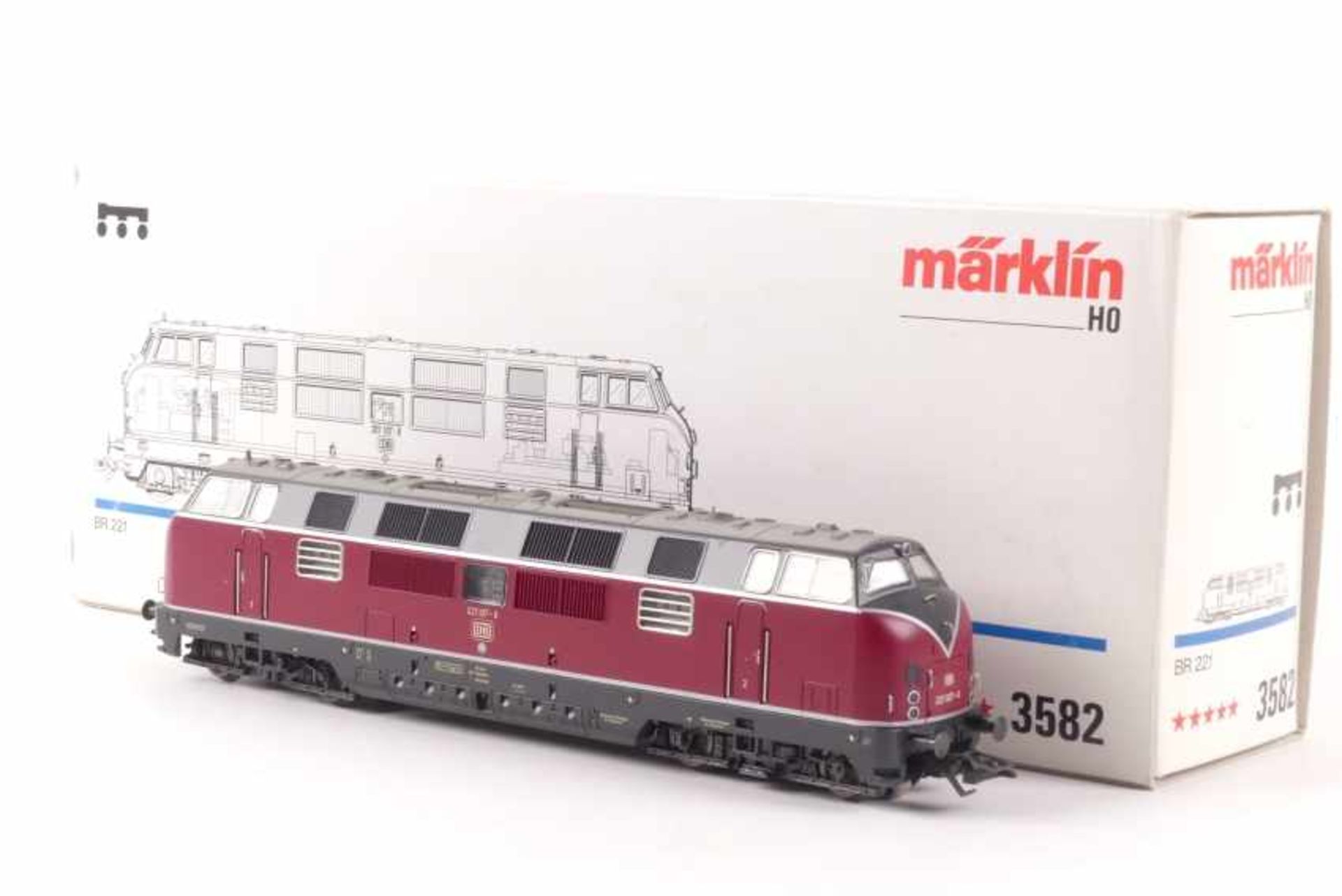 Märklin 3582Märklin 3582, Diesellok "221 107-6" der DB, digital, *****-Antrieb, sehr gut erhalten,