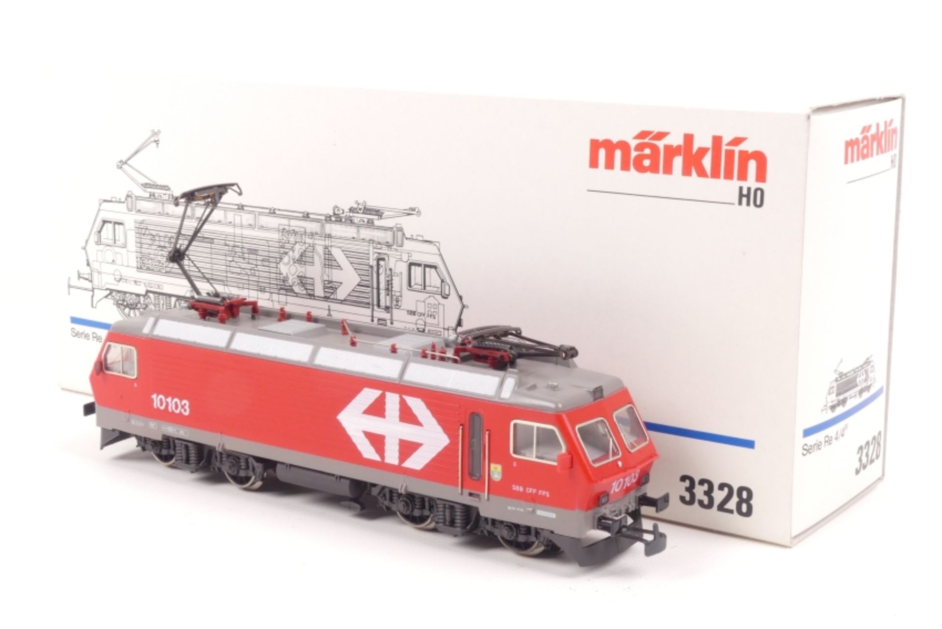 Märklin 3328, "10103", Elektrolok Re 4/4 IV der SBB, analog, sehr gut erhalten, ORK, Anleitung